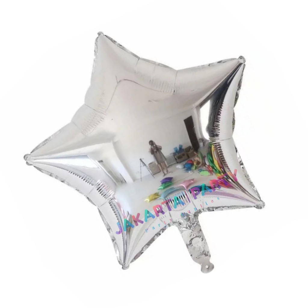 Balon Foil Star Silver / Balon Foil Star / Balon Bintang