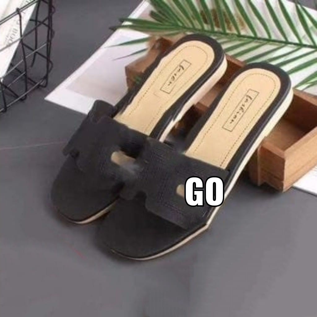 gos Import H FASHION Sandal Wanita Murah Slip Casual Teplek Sendal Cewek Flat