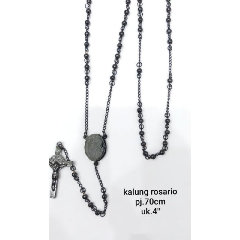 Kalung Rosario Hitam Titanium14