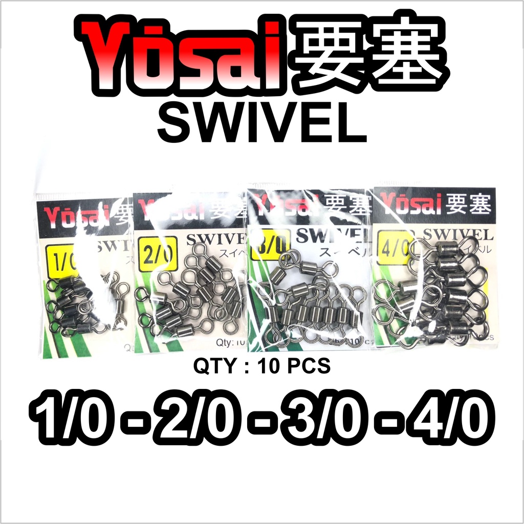 Rolling Swivel Kuat Kili-kili Anting No  1/0 - 2/0 - 3/0 - 4/0 Kail Pancing Hook swipel