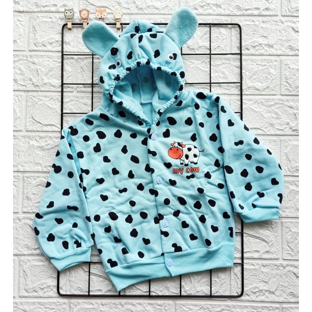 [JIT-SAPI] Jaket Bayi Tebal usia 0-6 bulan CUTE.BEAR / Outwear / Bahan tebal halus-BIRU