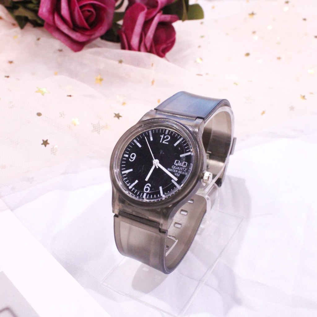 FYGALERY J142 Jam Tangan Transparan Wanita Jam Jelly Unisex Bahan Karet-Hitam