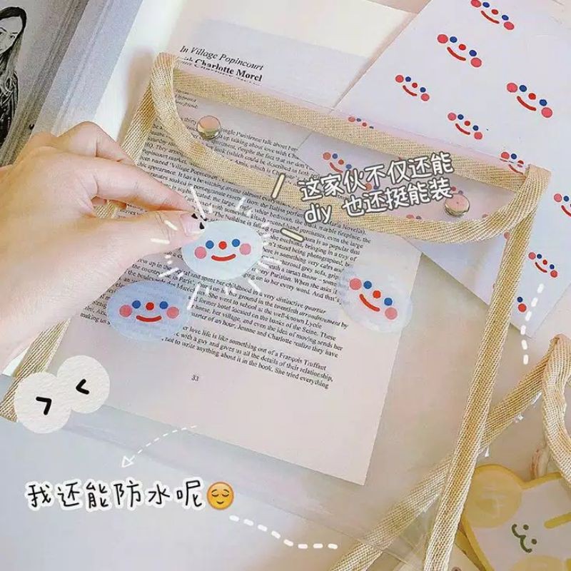 

Cute transparan Pouch bag map pencil case