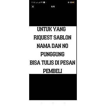 sablon nama dan no punggung Jersey anak cocok untuk olahraga futsal,bola voli dan baminton