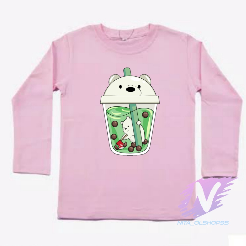 KAOS ANAK LENGAN PANJANG ANIMASI BOBA WE BARE BEARS