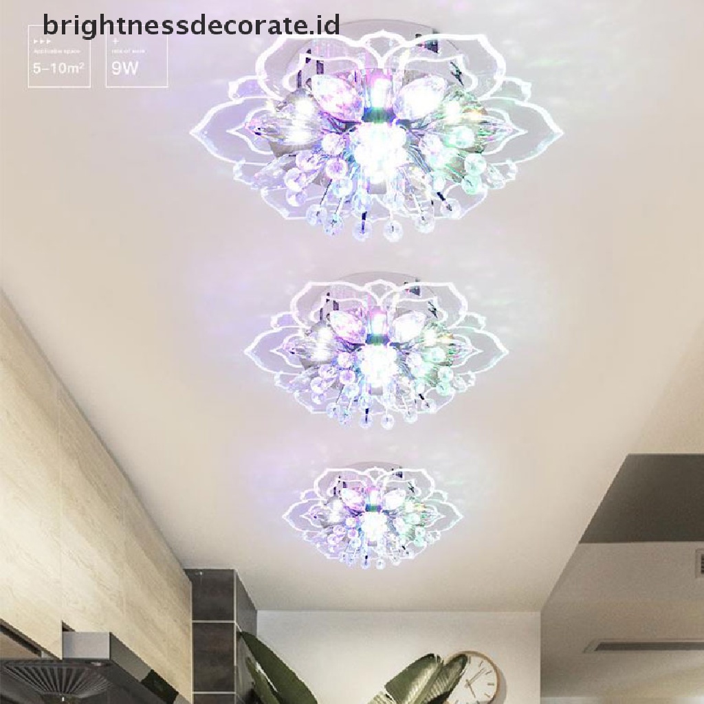 (birth) Lampu Plafon LED 9W 20cm Desain Kristal Modern Untuk Lorong