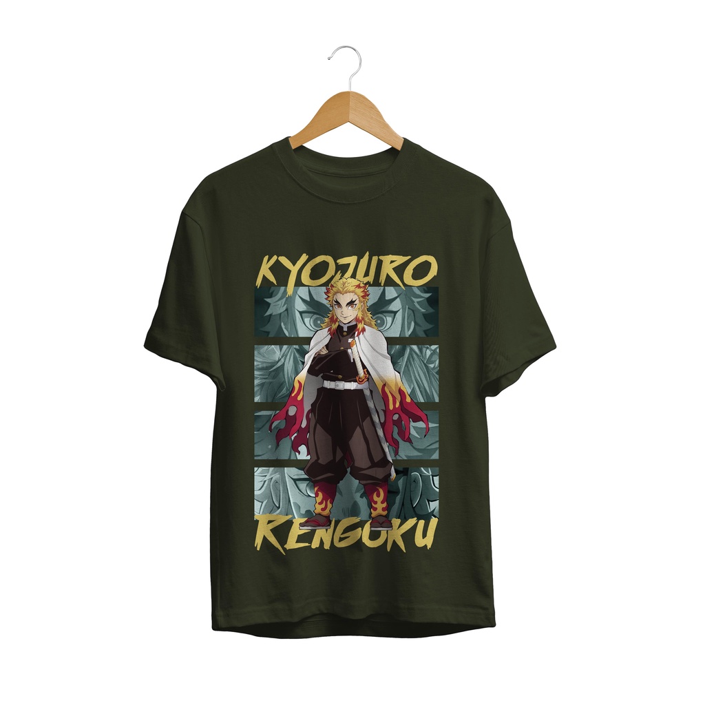 BAJU KAOS ANIME TERBARU DEMON SLAYER KYOJURO RENGOKU KIMETSU NO YAIBA