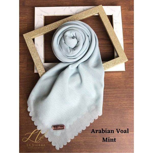 Part 1 Voal Arabian Jilbab Polos Sahara Hijab Segiempat-Mint