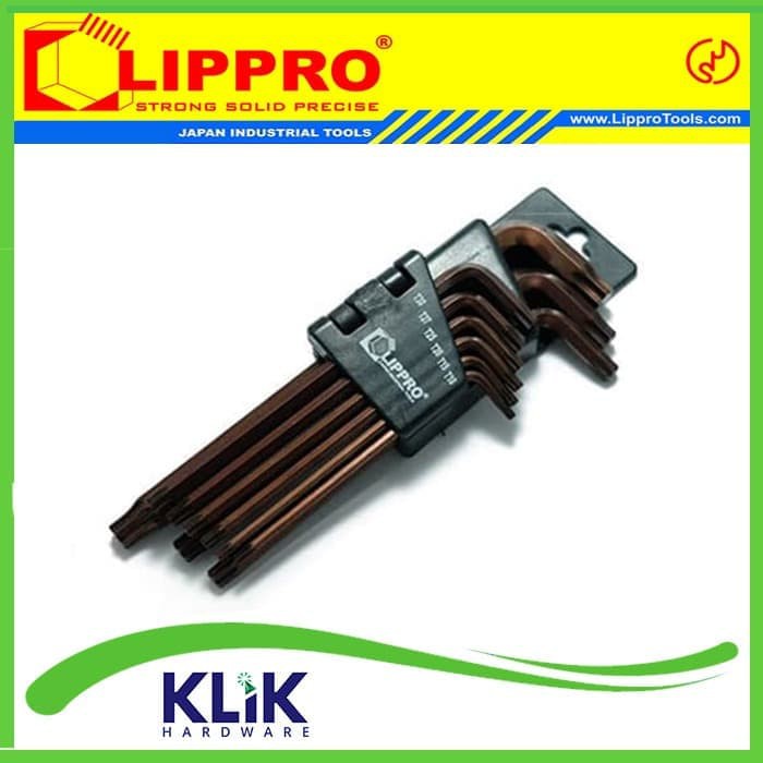 Lippro Kunci L Bintang Extra Long Set 9 Pcs - Star Torx Key Set Panjang