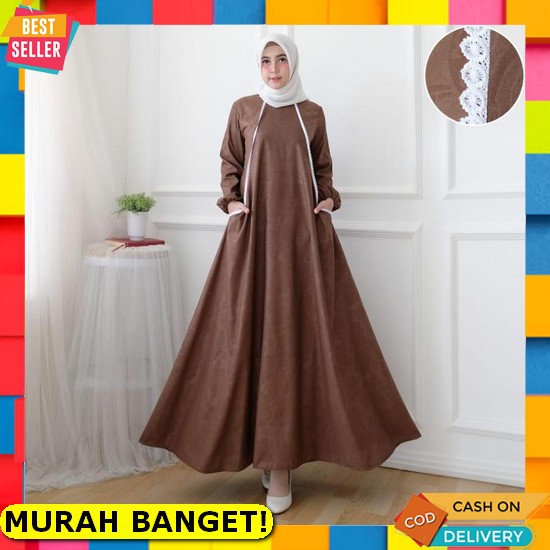 As Parka Maxy / Setelan Gamis Plus Outer Rompi Bisa Di Lepas / Gamis Mewah / Gamis Katun Rammi Kombi