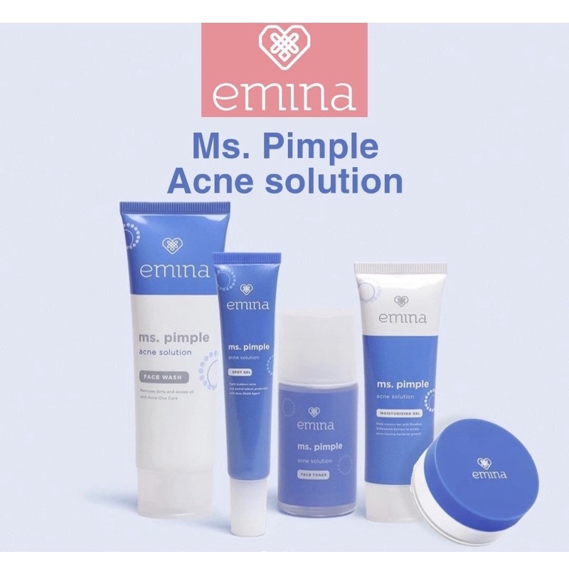 EMINA Ms Pimple Acne Solution Series Sebum Fighter | Face Wash Toner Moisturizing Gel Spot (Victoria)