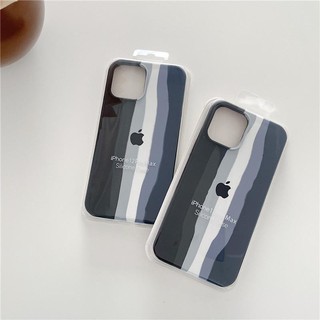 BLACK RAINBOW SILICON   E CASE Semi Hardcase iPhone 12 12Pro