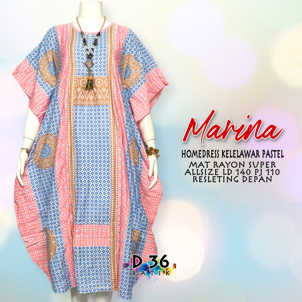 Daster Marina Homedress Kelelawar Pastel Baju Tidur Rayon Pastel Baju Tidur Kartun Jumbo Santai Home