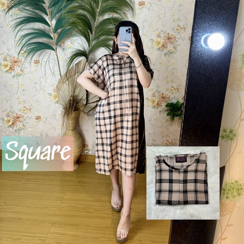 NCDY HOMEWEAR DASTER PENDEK SELUTUT RAYON PREMIUM LD 130cm BUSUI FRIENDLY KEKINIAN-Square PENDEK