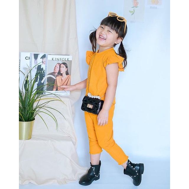 Setelan Anak Nina 4-10 Tahun Pineapple Kids Original Kaos Super Premium Baju Anak Perempuan