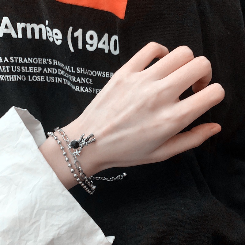 Gelang Rantai Multilayer Desain Astronot Untuk Wanita