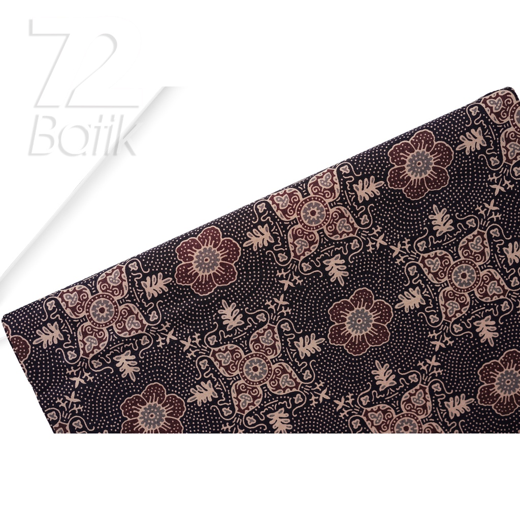 KAIN BATIK PREMIUM Bahan Katun Motif Kembang Nitik Warna Hitam 721823 Cap 72 Jarik Jarit Samping Kebat Panjang Batik Katun Modern Premium Bahan Seragam Batik Pernikahan Kantor Keluarga Murah Kamen Jadi Batik Bali Lembaran