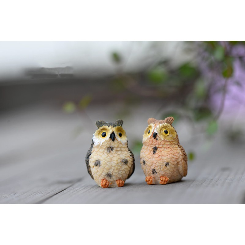 1 Pcs Miniature Figurine for mini fairy garden Aquarium fish tank animal resin craft Night Owl Figur