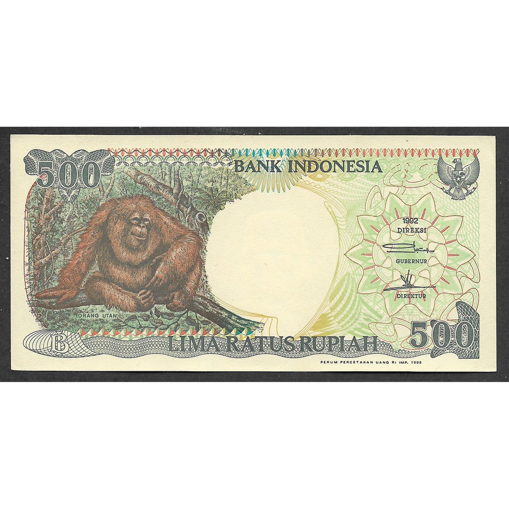 Uang Kertas Indonesia 500 Rupiah Monyet 1992 UNC Baru