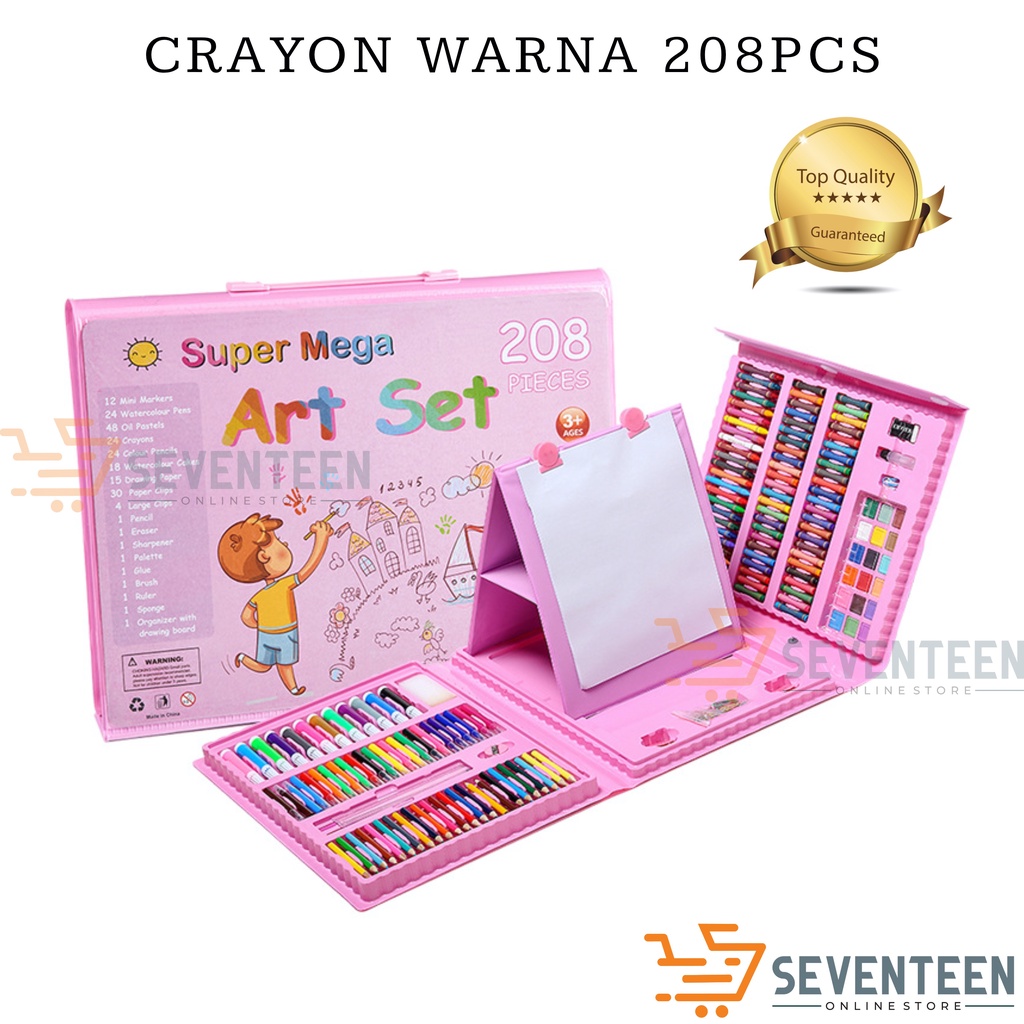 SEVENTEEN ART SET ISI 208 ARTSET PENSIL WARNA ANAK KRAYON SET ISI 208 PENSIL WARNA MELUKIS GAMBAR COLOURING PENCIL