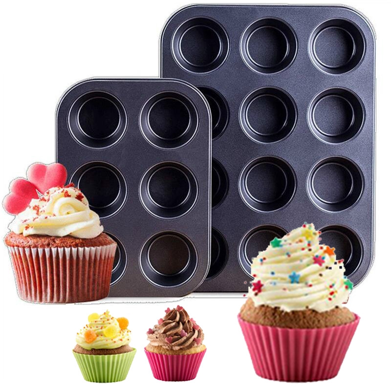 6 Holes Cake Baking Pan / Non-stick Cupcake Pan Muffin  Tray /  Round Pizza Cupcake Mold / Baking Bread Pan Bakeware Biscuit Pan