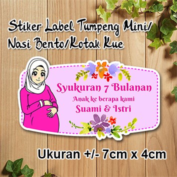 Stiker Label Custom Syukuran 7 Bulanan Nujuh Bulan