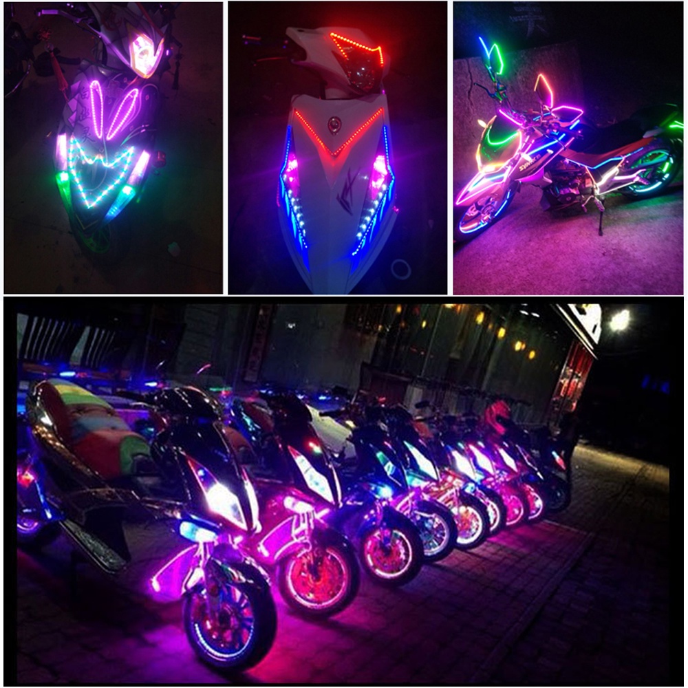 Lampu Strip LED 90CM Untuk Mobil / Motor 12V kuda merah lampu alis lampu sasis dan 3 Warna