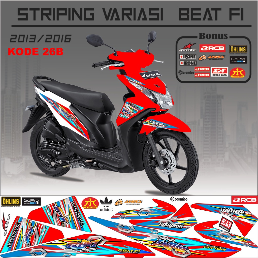 Striping Beat Variasi Stiker Beat Kode 26