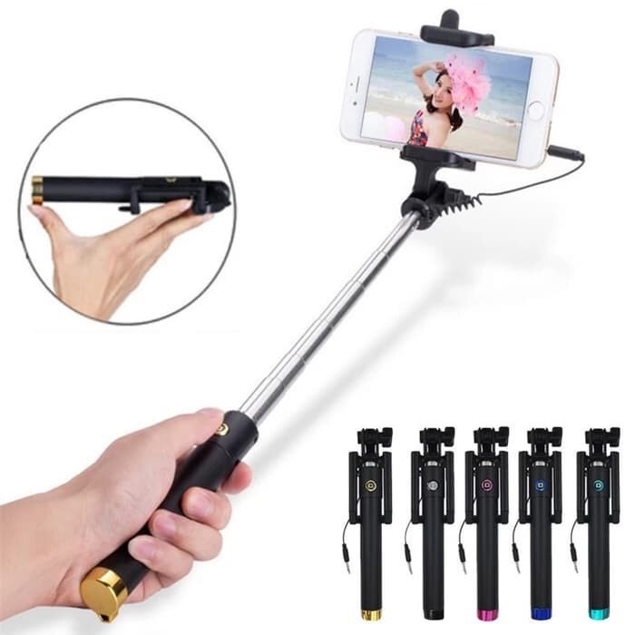 Tripod Bluetooth Tripod 4in1 Selfie Stick Remote Tongsis Action Cam Black