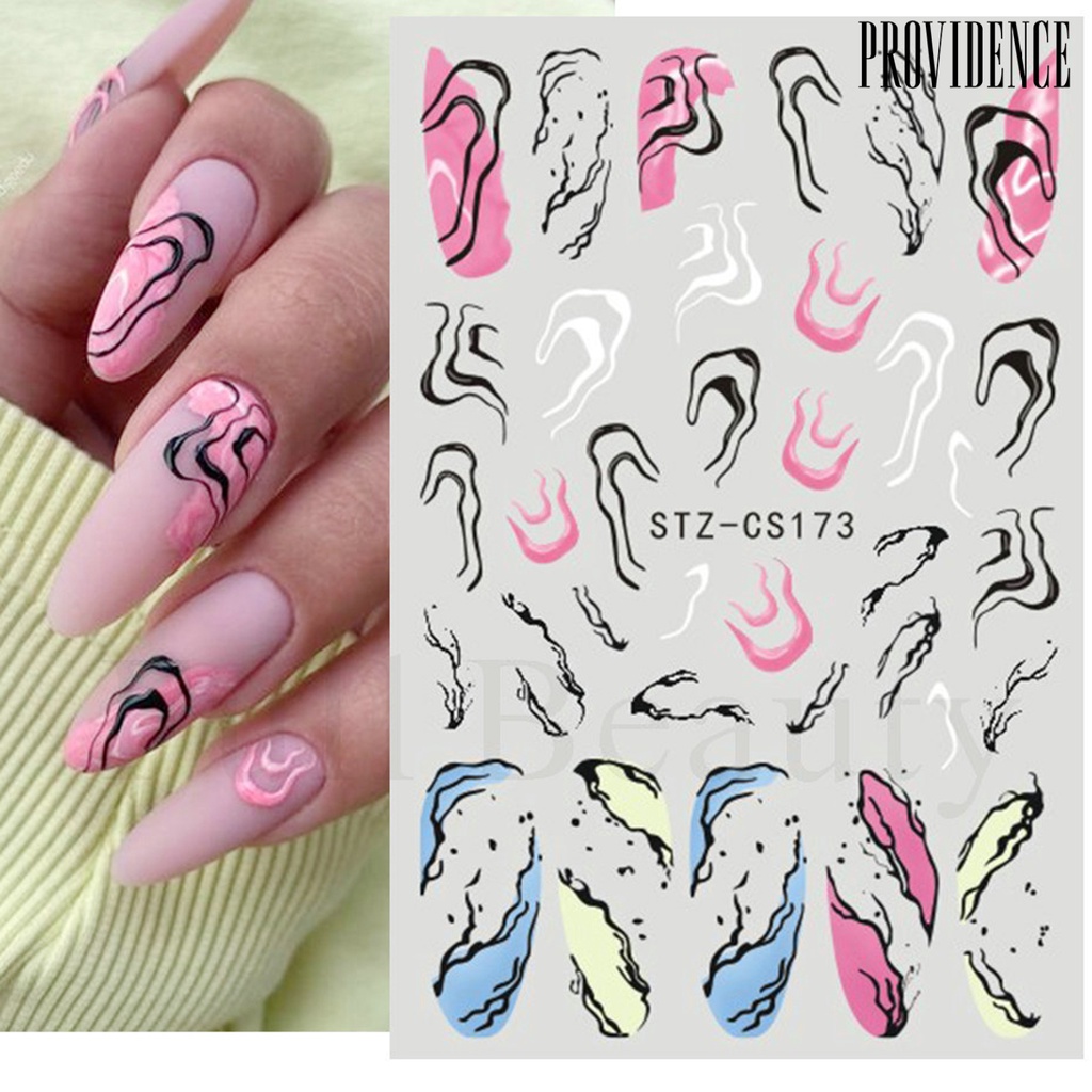 Stiker Kuku Motif Mata Iblis 5 Gaya Dengan Perekat Untuk Dekorasi Nail Art