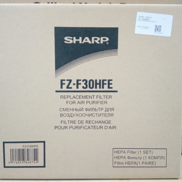 Jual Hepa Filter Air Purifier Sharp Original Part Sharp Terbatas