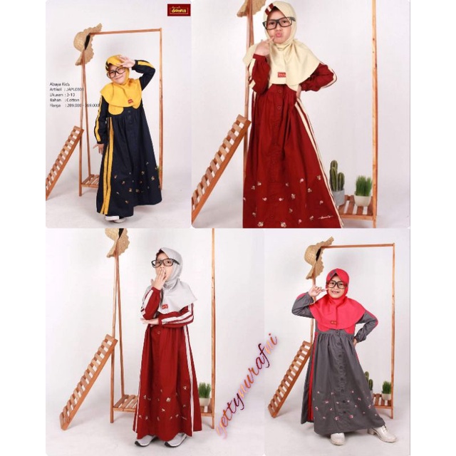 DANNIS Gamis Anak JAPL 0301 Cream - Grey - Pink - Navy