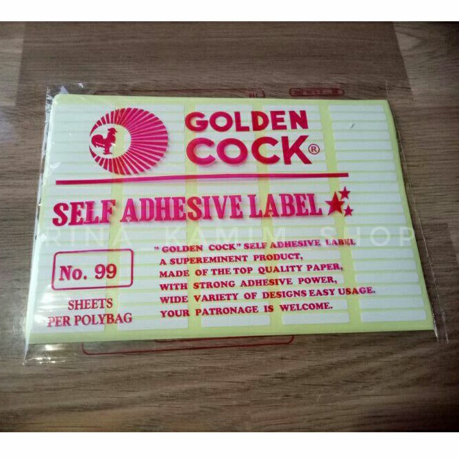 

Label no 99/label/stiker merek Golden Cock