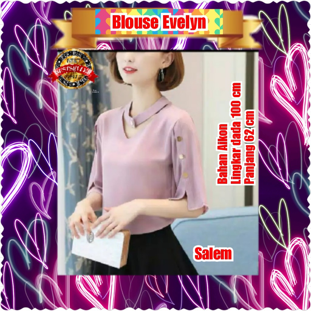 BLOUSE EVELYN / SALEM / PUTIH / TERMURAH