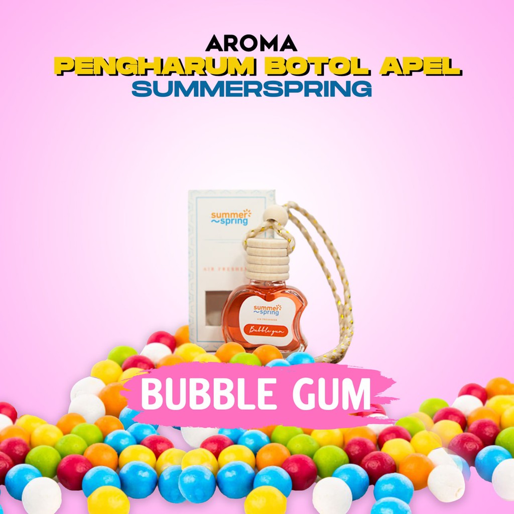 pewangi mobil / pengharum ruangan summerspring apel aroma buble gum 10 ml