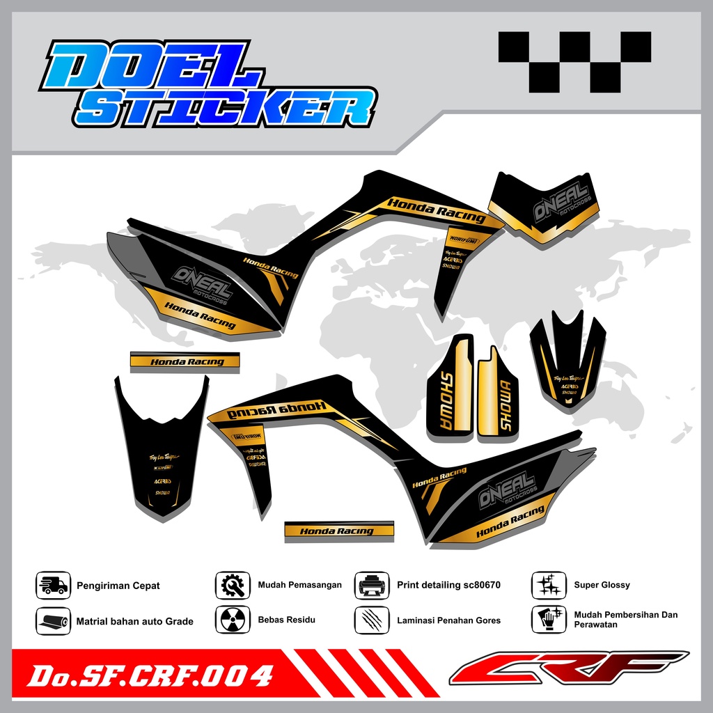 Sticker Striping Semifull CRF 150L List Variasi Hologram Pelangi,Crome Doel 004