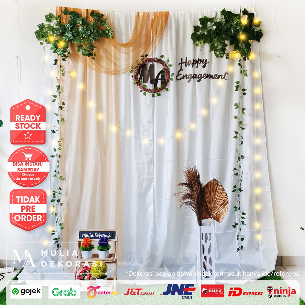 Dekorasi Lamaran Tunangan Backdrop Nikahan PhotoBooth DIY Akad Nikah Aqiqah Khitan Paket Mulia KKK