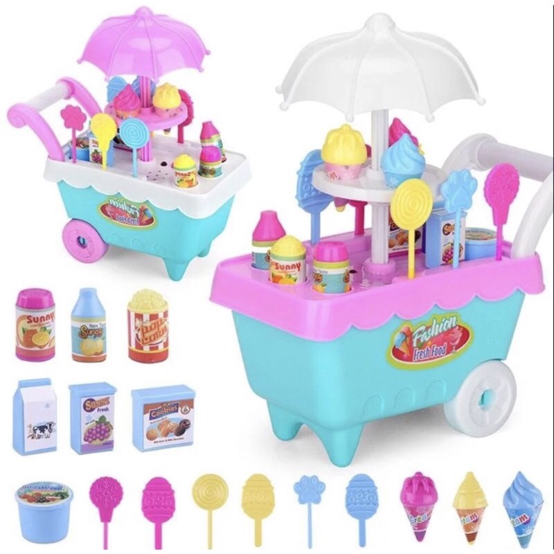 Mainan Gerobak Es krim FI 502 / Mainan Dorongan Gerobak Es Krim
