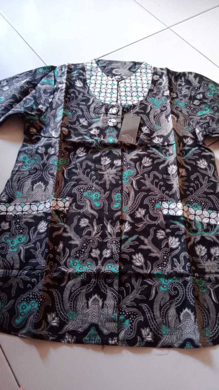 Tey-17 Batik Wanita Asj Sa Hrb026 Kenongo Kemeja Tosca Pendek