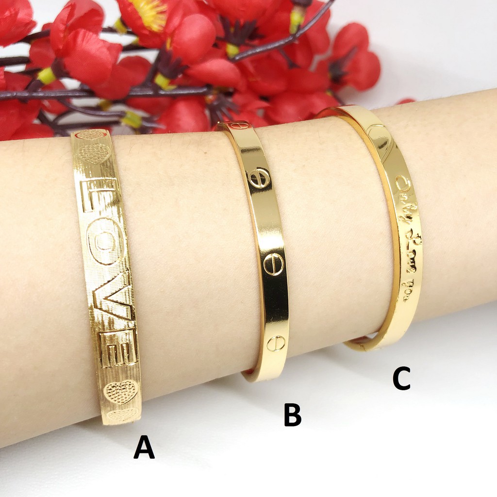 (RINN Jewelry) Gelang Bangle Xuping Polos Mutiara Pearl Lapis Emas Gold - BB284