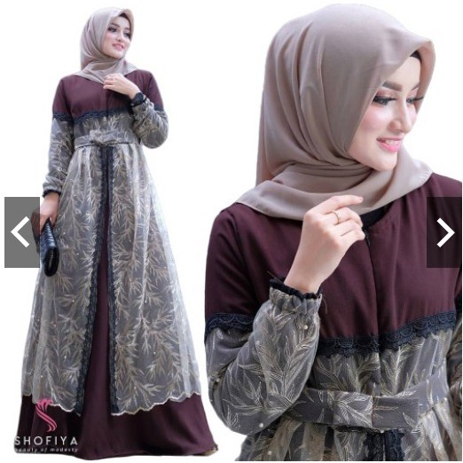 Termurah DRESS BRUKAT STEVIA LEBARAN MUSLIM PREMIUM Thole