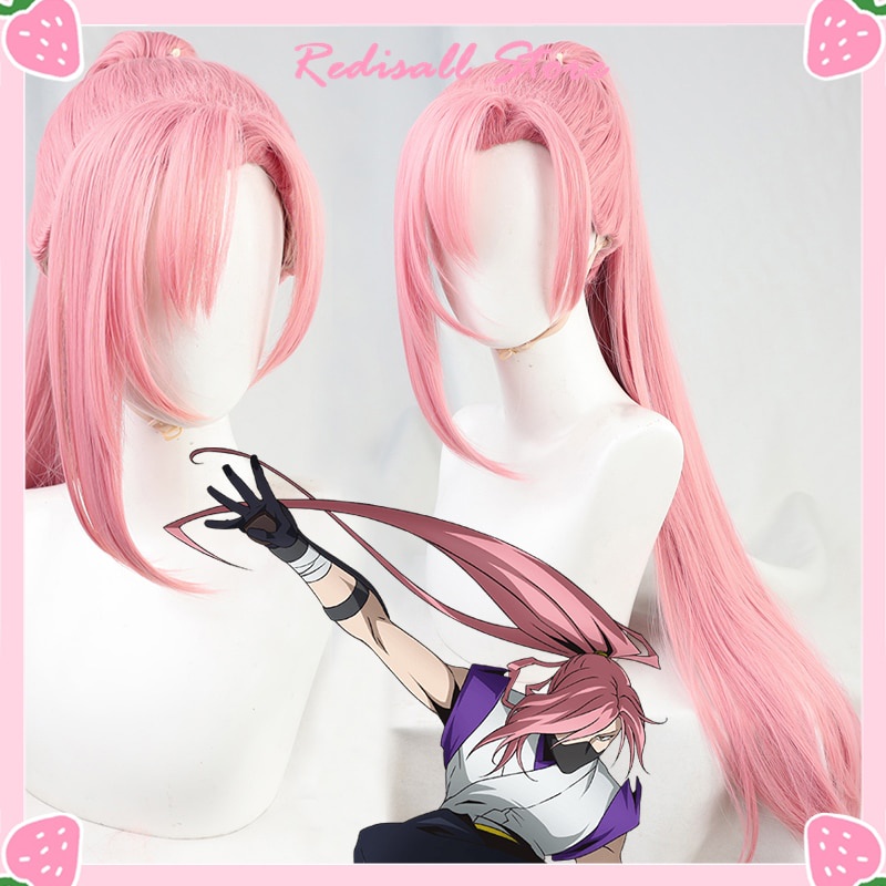 PREORDER Anime SK∞ Cherry Blossom Cosplay Wig Long Straight Pigtail Pink Ponytail Heat Resistant SK8