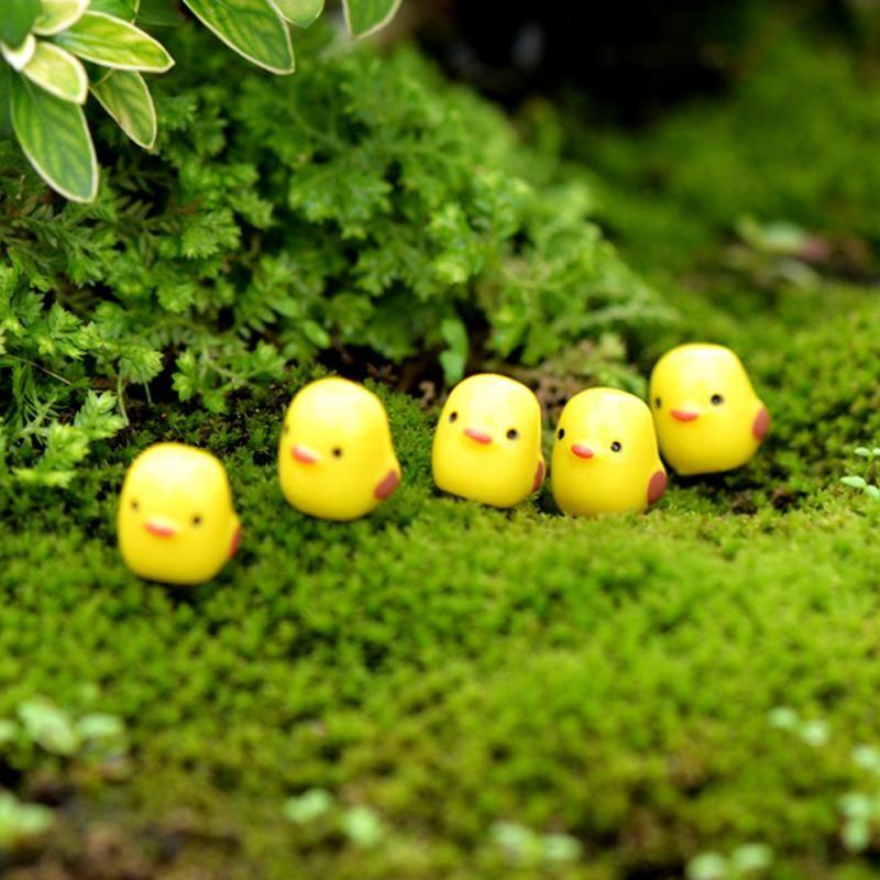 Quinton Dekorasi 10Pcs /set Mini Ayam Resin Miniatur Peri Rumah/Taman