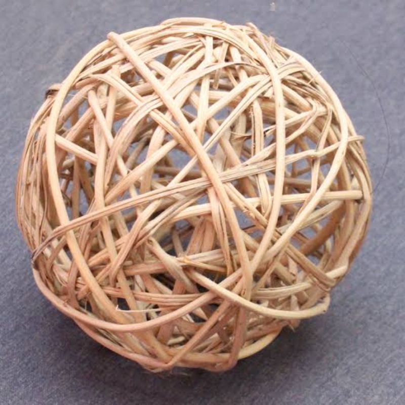 10pcs Bola Rotan Rattan Ball 3cm Mainan Gigit Burung Hewan Peliharaan FEFARM