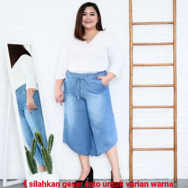 Celana Kulot 7/8 Jumbo Melisya / Kulot Jeans Pendek Jumbo  / Celana Pendek Jumbo /Celana Kulot Murah