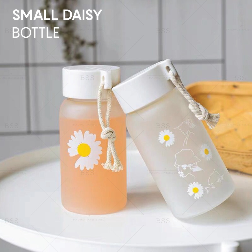 Tumbler Glass Aesthetic 500ml Gelas Minum Teh Susu Bunga Aster Daisy Simple Lucu Elegan Cantik