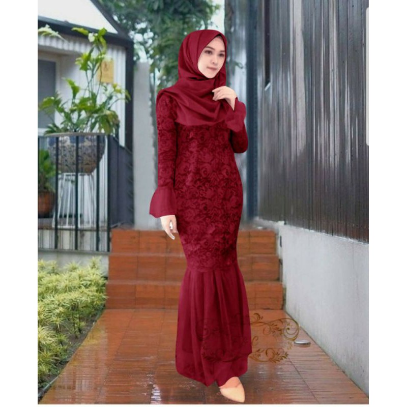 PCS MAXY CHRISTALIA BRUKAT 4 UKURAN M L XL XXL PAKAIAN WANITA DRESS GAMIS MAXI FE