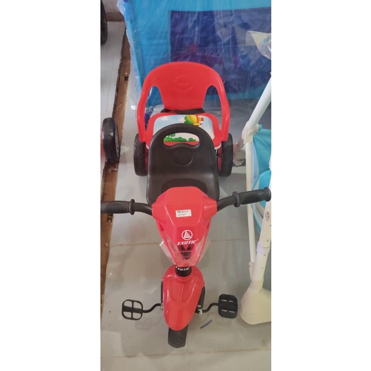 Exotic Sepeda Roda Tiga Anak ET008 2 Kursi IC Music N light Ban Eva / Sepeda Anak (Tersedia varian warna)