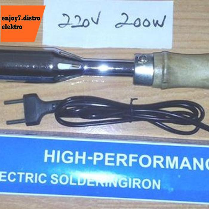 Solder Listrik 200W 220V Gagang Kayu Bishele88 Kualitas Baik
