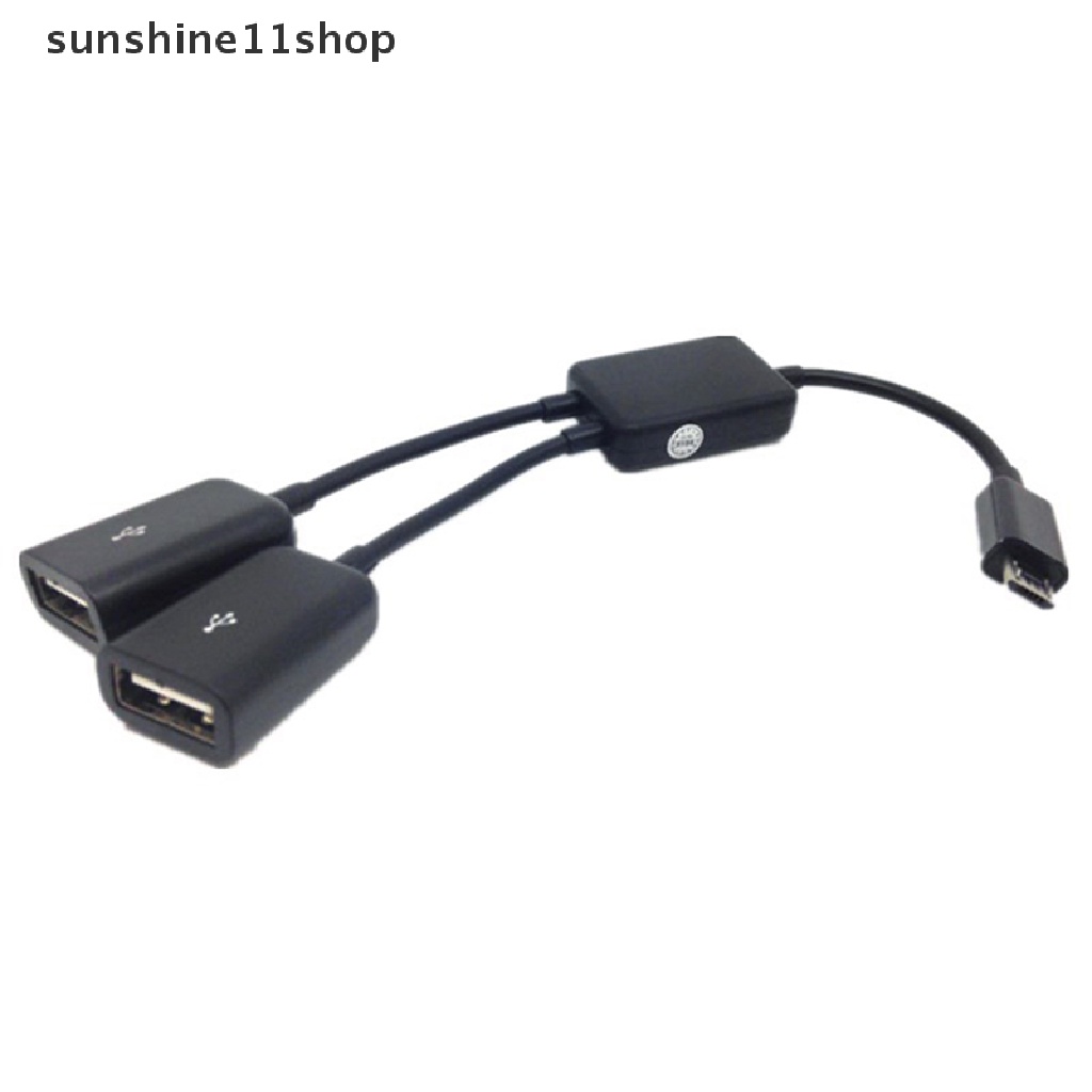 Sho Kabel Adapter Dual Micro USB OTG Hub Host Untuk Tablet / PC / Smartphone